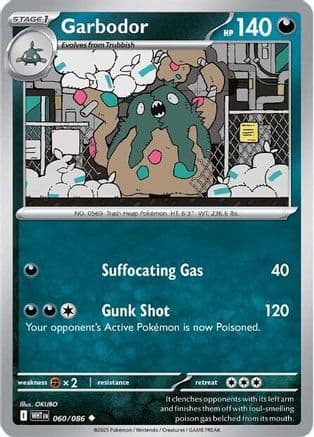 Garbodor 060- SV White Flare Reverse Holofoil
