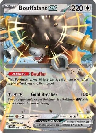 Bouffalant ex 077- SV White Flare Holofoil