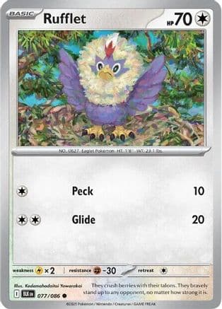 Rufflet 077- SV Black Bolt Reverse Holofoil