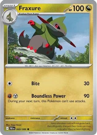 Fraxure 069- SV Black Bolt Reverse Holofoil