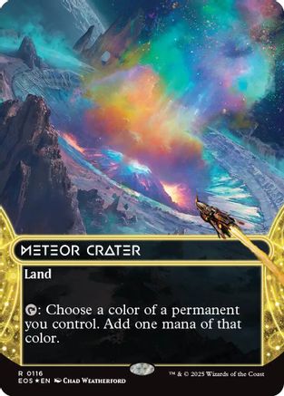 Meteor Crater (0116) (Borderless) (Galaxy Foil) |  Foil (116) [Edge of Eternities: Stellar Sights]