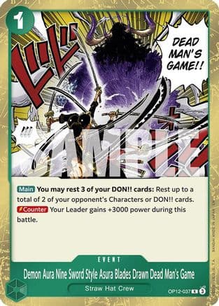Demon Aura Nine Sword Style Asura Blades Drawn Dead Man's Game (OP12-037) - Legacy of the Master Foil