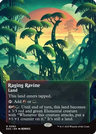 Raging Ravine (0080) (Borderless) |  Foil (080) [Edge of Eternities: Stellar Sights]