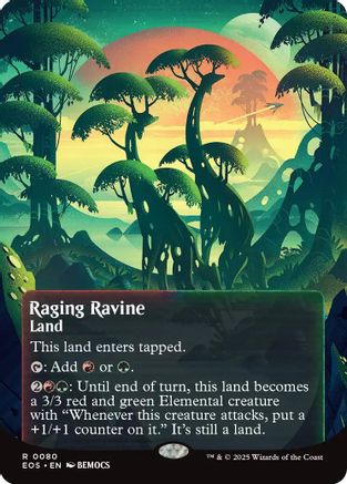 Raging Ravine (0080) (Borderless) |  Foil (080) [Edge of Eternities: Stellar Sights]
