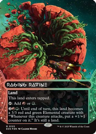 Raging Ravine (0125) (Borderless) (Galaxy Foil) |  Foil (125) [Edge of Eternities: Stellar Sights]