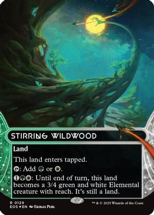 Stirring Wildwood (0129) (Borderless) (Galaxy Foil) |  Foil (129) [Edge of Eternities: Stellar Sights]