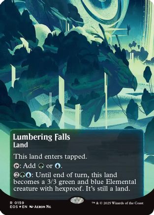 Lumbering Falls (0159) (Borderless) (Galaxy Foil) |  Foil (159) [Edge of Eternities: Stellar Sights]
