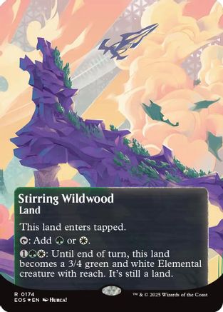 Stirring Wildwood (0174) (Borderless) (Galaxy Foil) |  Foil (174) [Edge of Eternities: Stellar Sights]