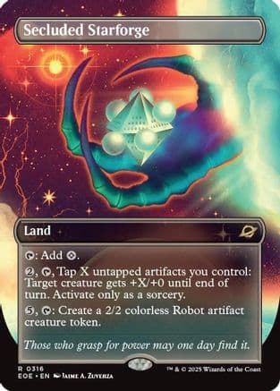 Secluded Starforge (Borderless) |  Foil (316) [Edge of Eternities]