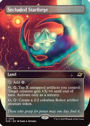 Secluded Starforge (Borderless) |  Foil (316) [Edge of Eternities]