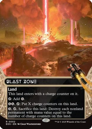 Blast Zone (0002) (Borderless) |  Foil (002) [Edge of Eternities: Stellar Sights]