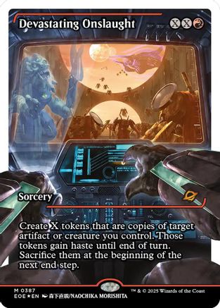 Devastating Onslaught (0387) (Showcase) (Fracture Foil) |  Foil (387) [Edge of Eternities]