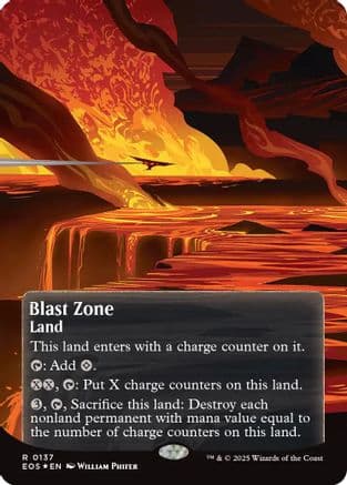 Blast Zone (0137) (Borderless) (Galaxy Foil) |  Foil (137) [Edge of Eternities: Stellar Sights]