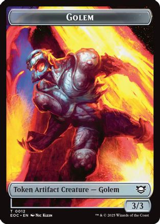 Golem (0012) // Golem (0014) Double-Sided Token |  (12 // 14) [Commander: Edge of Eternities]