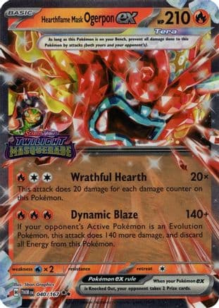 Hearthflame Mask Ogerpon ex (Twilight Masquerade Stamp) 040- Miscellaneous Cards & Products Holofoil