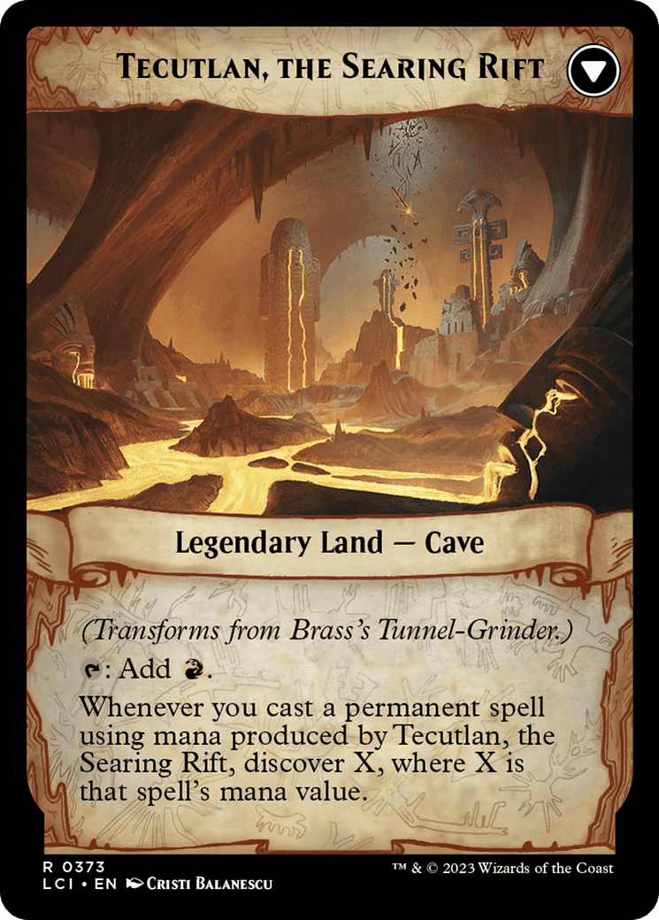 Brass's Tunnel-Grinder // Tecutlan, The Searing Rift (Extended Art) [The Lost Caverns of Ixalan] Foil