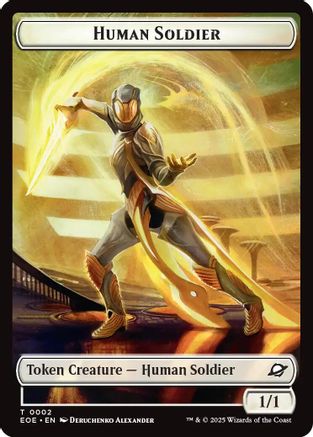 Human Soldier // Lander (0008) Double-Sided Token |  Foil (2 // 8) [Edge of Eternities]