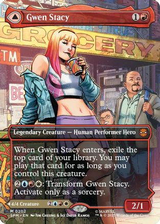 Gwen Stacy (0202) (Borderless) |  Foil (202) [Marvel's Spider-Man]