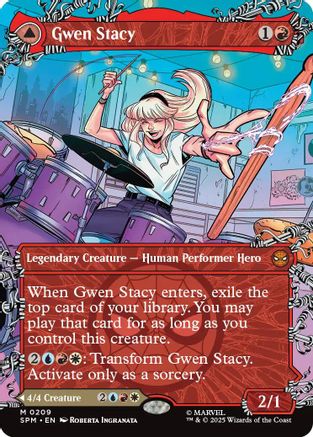 Gwen Stacy (0209) (Borderless) |  Foil (209) [Marvel's Spider-Man]
