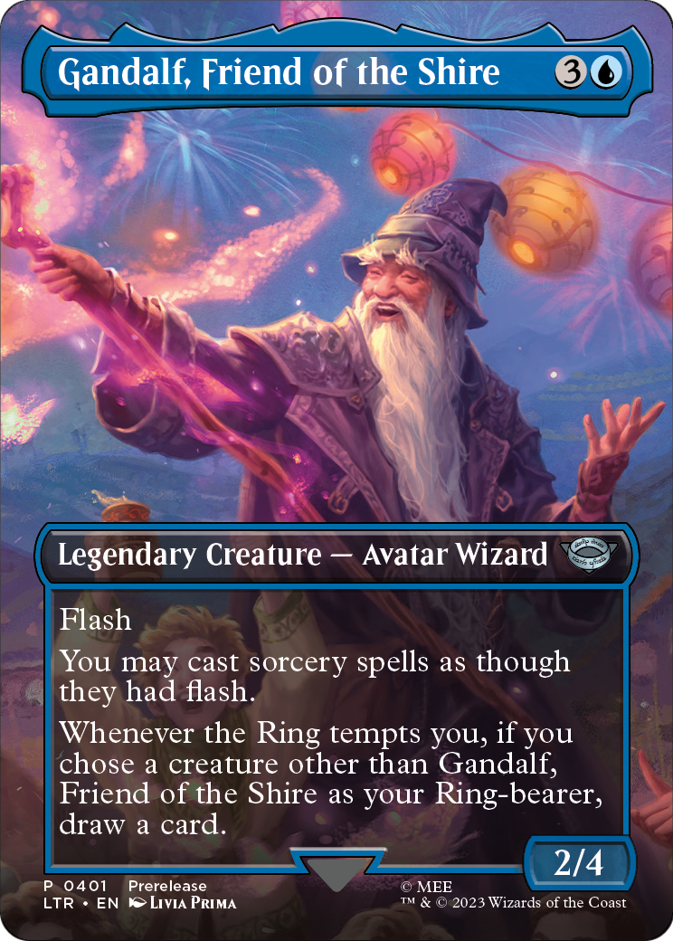 Gandalf, Friend of the Shire (Borderless Alternate Art) [The Lord of the Rings: Tales of Middle-Earth] Foil
