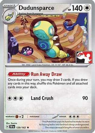 Dudunsparce 129- Prize Pack Series Cards Holofoil