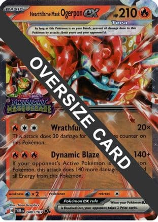 Hearthflame Mask Ogerpon ex (Twilight Masquerade Stamp) 040- Jumbo Cards Holofoil