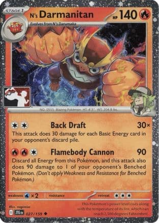 N's Darmanitan (Cosmos Holo) 027/159 - Prize Pack Series Cards Holofoil