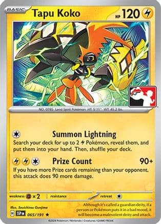 Tapu Koko 065- Prize Pack Series Cards
