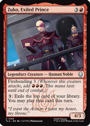 Zuko, Exiled Prince |  Foil (163) [Avatar: The Last Airbender]
