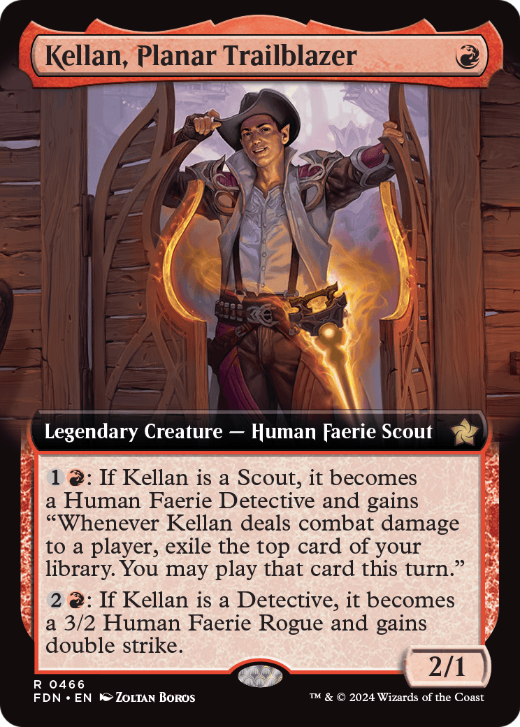 Kellan, Planar Trailblazer (Extended Art) (466) [Foundations]  Foil