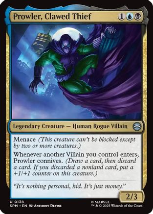 Prowler, Clawed Thief |  Foil (138) [Marvel's Spider-Man]