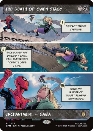 The Death of Gwen Stacy (Borderless) |  Foil (223) [Marvel's Spider-Man]