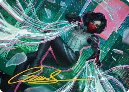 Silk, Web Weaver Art Card (29/54) (Gold-Stamped Signature) |  (029) [Art Series: Marvel's Spider-Man]
