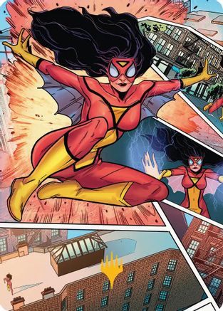 Spider-Woman, Stunning Savior Art Card (Gold-Stamped Planeswalker Symbol) |  (051) [Art Series: Marvel's Spider-Man]