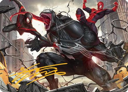 Terrific Team-Up Art Card (Gold-Stamped Signature) |  (023) [Art Series: Marvel's Spider-Man]
