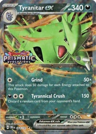 Tyranitar ex (Prismatic Evolutions Stamp) 064- Miscellaneous Cards & Products Holofoil