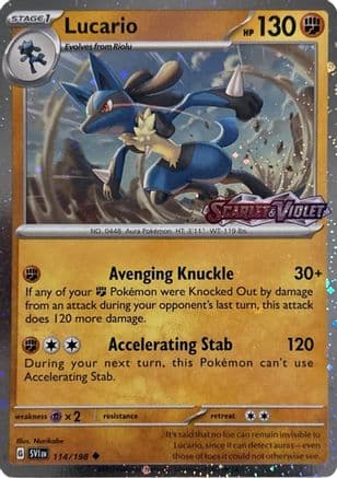 Lucario (Scarlet & Violet Stamp) 114- Miscellaneous Cards & Products Holofoil
