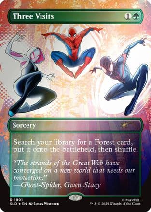 Three Visits (Rainbow Foil) |  Foil (1991) [Secret Lair Drop Series]