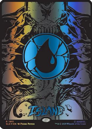 Island (1951) (Raised Foil) |  Foil (1951) [Secret Lair Drop Series]