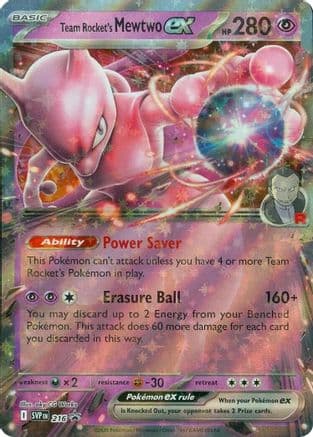 Team Rocket's Mewtwo ex 216- SV Scarlet & Violet Promo Cards Holofoil