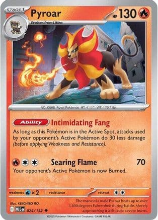 Pyroar 024- ME01 Mega Evolution Reverse Holofoil