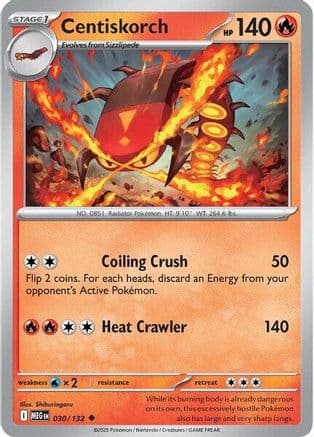 Centiskorch 030- ME01 Mega Evolution Reverse Holofoil