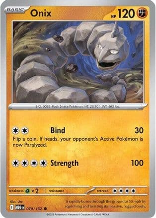 Onix 070  - Reverse Holofoil ME01 Mega Evolution - Common
