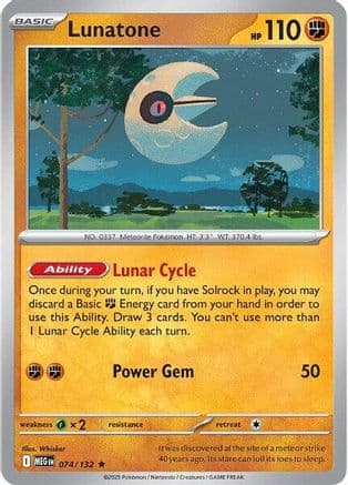 Lunatone 074- ME01 Mega Evolution Holofoil