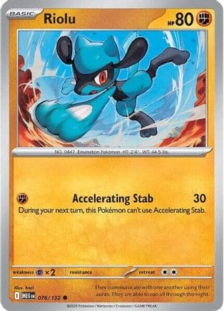 Riolu 076- ME01 Mega Evolution Reverse Holofoil