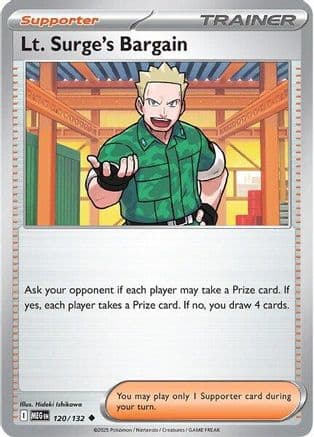 Lt. Surge's Bargain 120/132  - Reverse Holofoil ME01 Mega Evolution - Uncommon