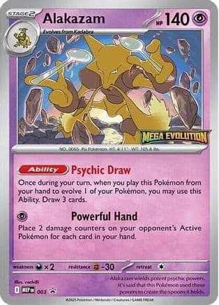 Alakazam 003- ME Mega Evolution Promo Holofoil