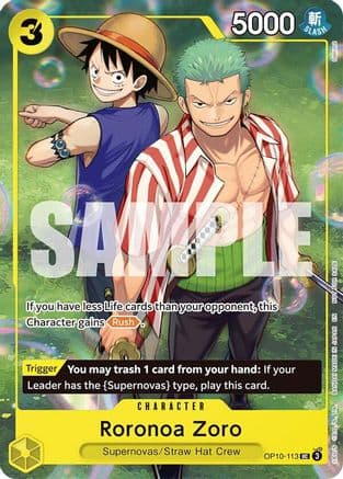 Roronoa Zoro (Learn Together Deck Set - Set Sail Event) (OP10-113) - One Piece Promotion Cards