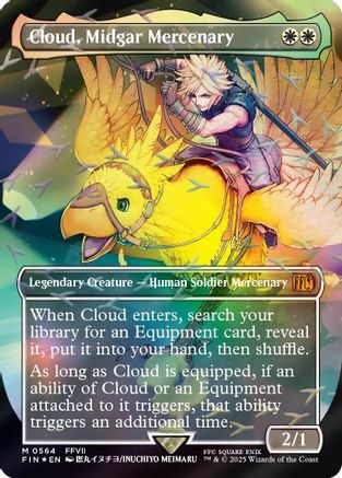 Cloud, Midgar Mercenary (Borderless) (Chocobo Track Foil) |  Foil (564) [FINAL FANTASY]