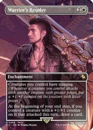 Warrior's Resolve (Borderless) |  Foil (465) [Commander: FINAL FANTASY]